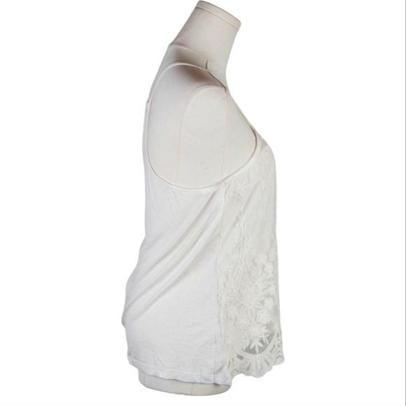 ACK Ivory Lace Overlay Racerback Tank Top Style ACK757 Size M - Picture 6 of 8